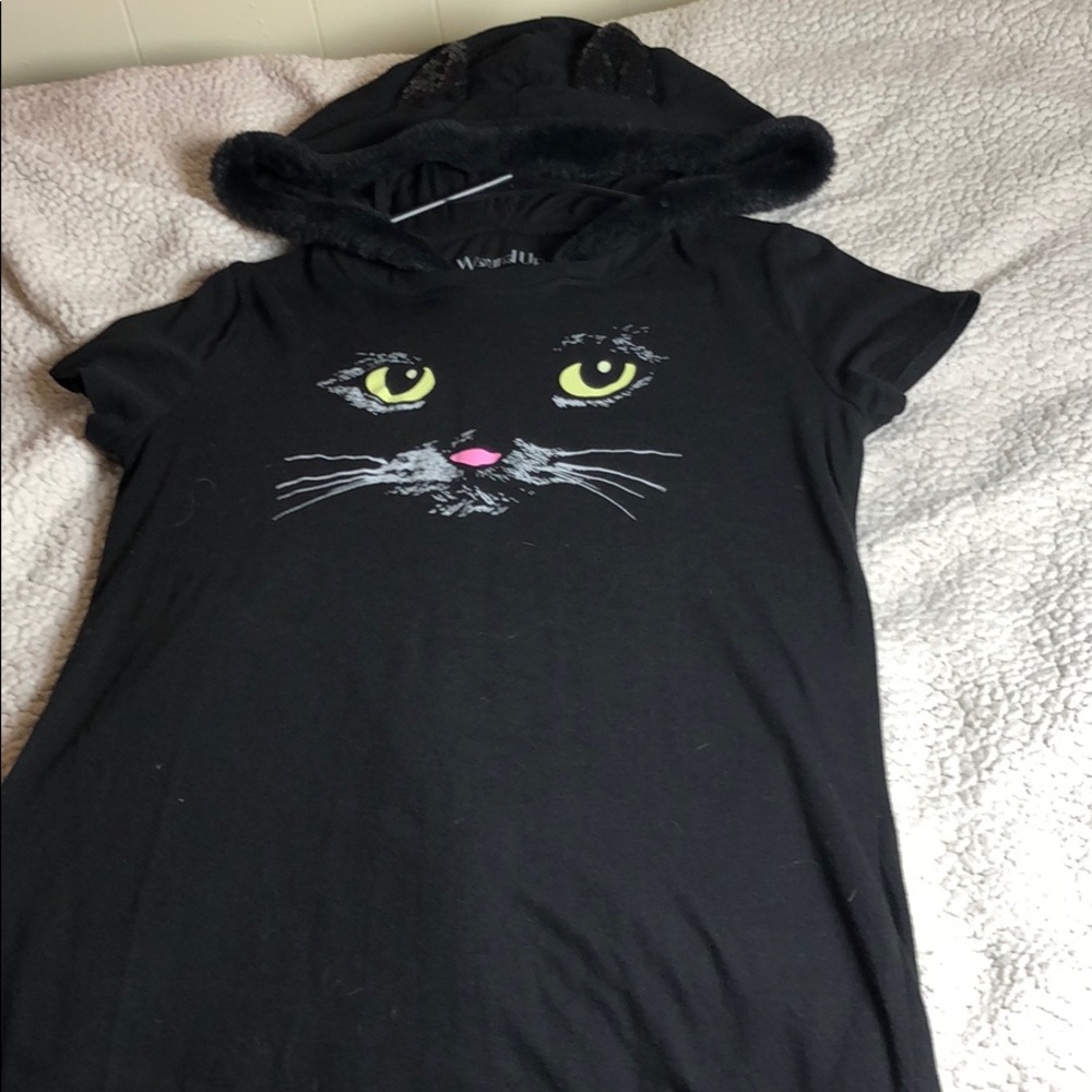 Black Cat Hooded Glow Top (S)